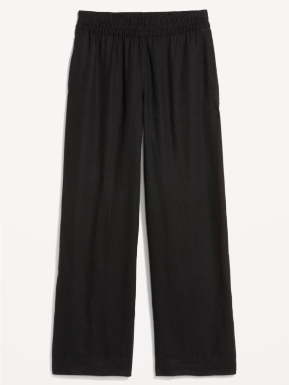 Old Navy High-Rise Black Wide-Leg Linen Pull-On Pants